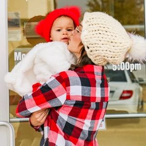 4 Knit FUR Pom Winter Hats-set of 4